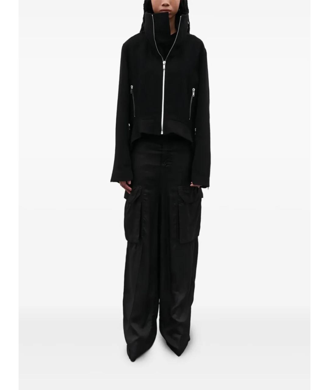 RICK OWENS Черные прямые брюки, фото 2