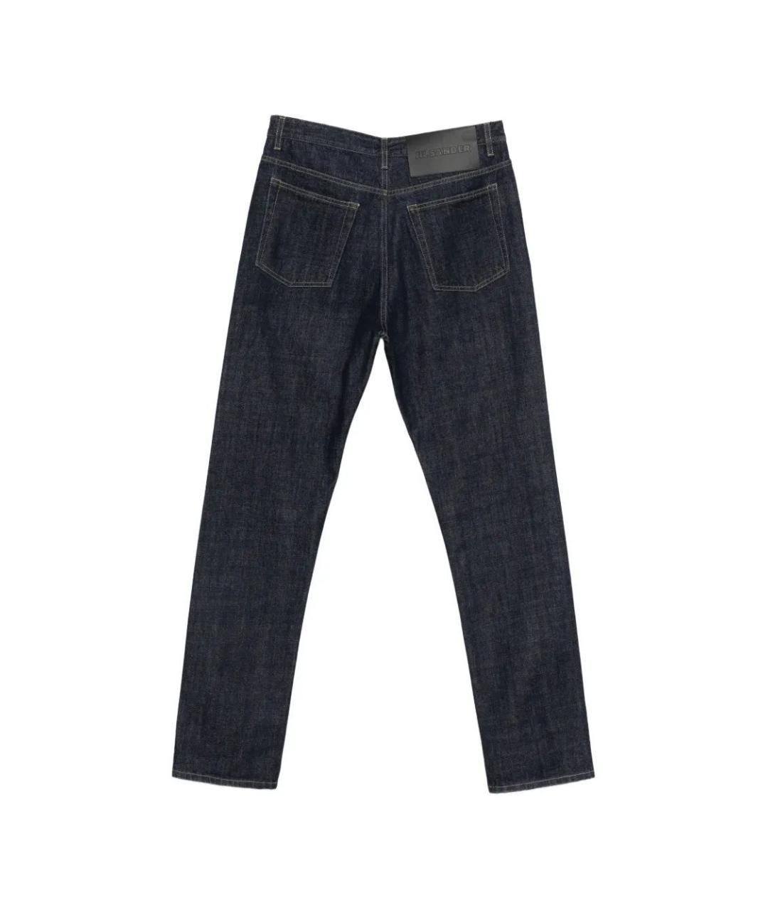 JIL SANDER Темно-синие хлопковые прямые джинсы, фото 2