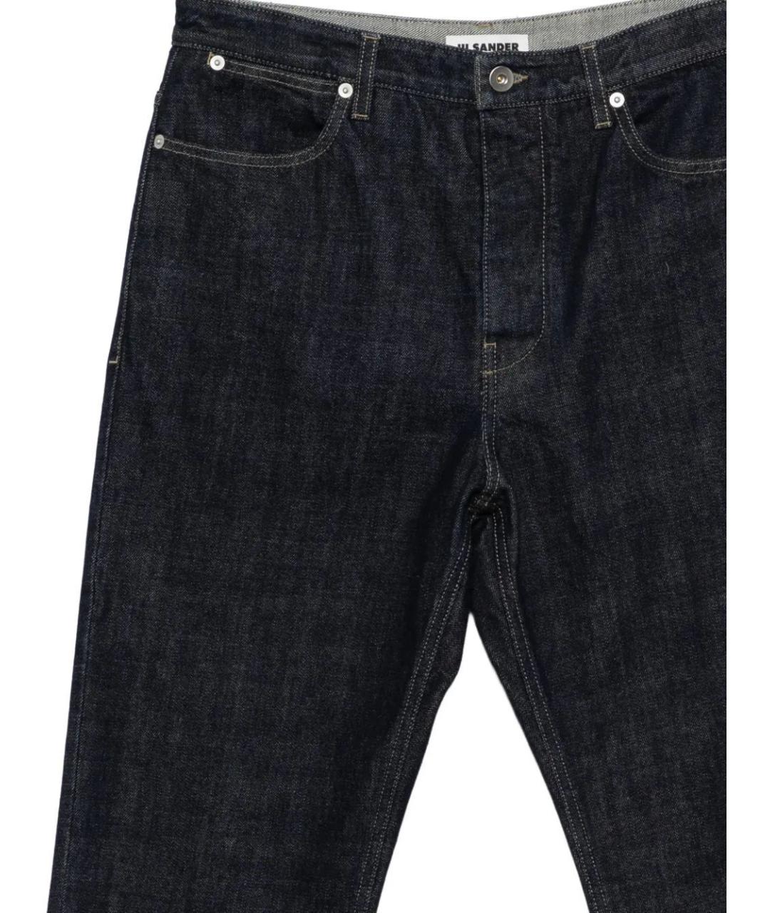 JIL SANDER Темно-синие хлопковые прямые джинсы, фото 3
