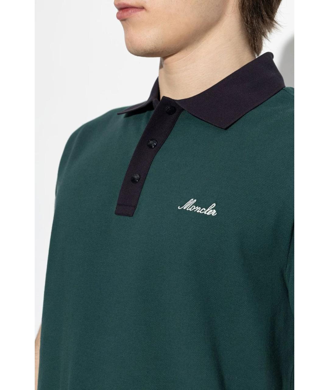 MONCLER Зеленые поло с коротким рукавом, фото 5