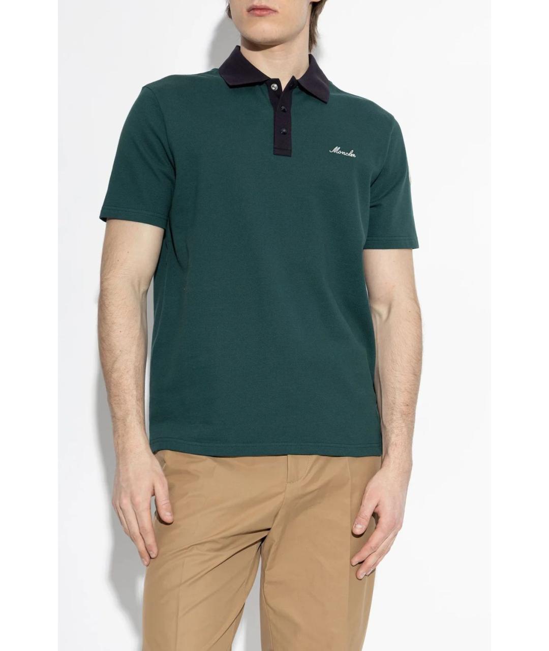 MONCLER Зеленые поло с коротким рукавом, фото 2