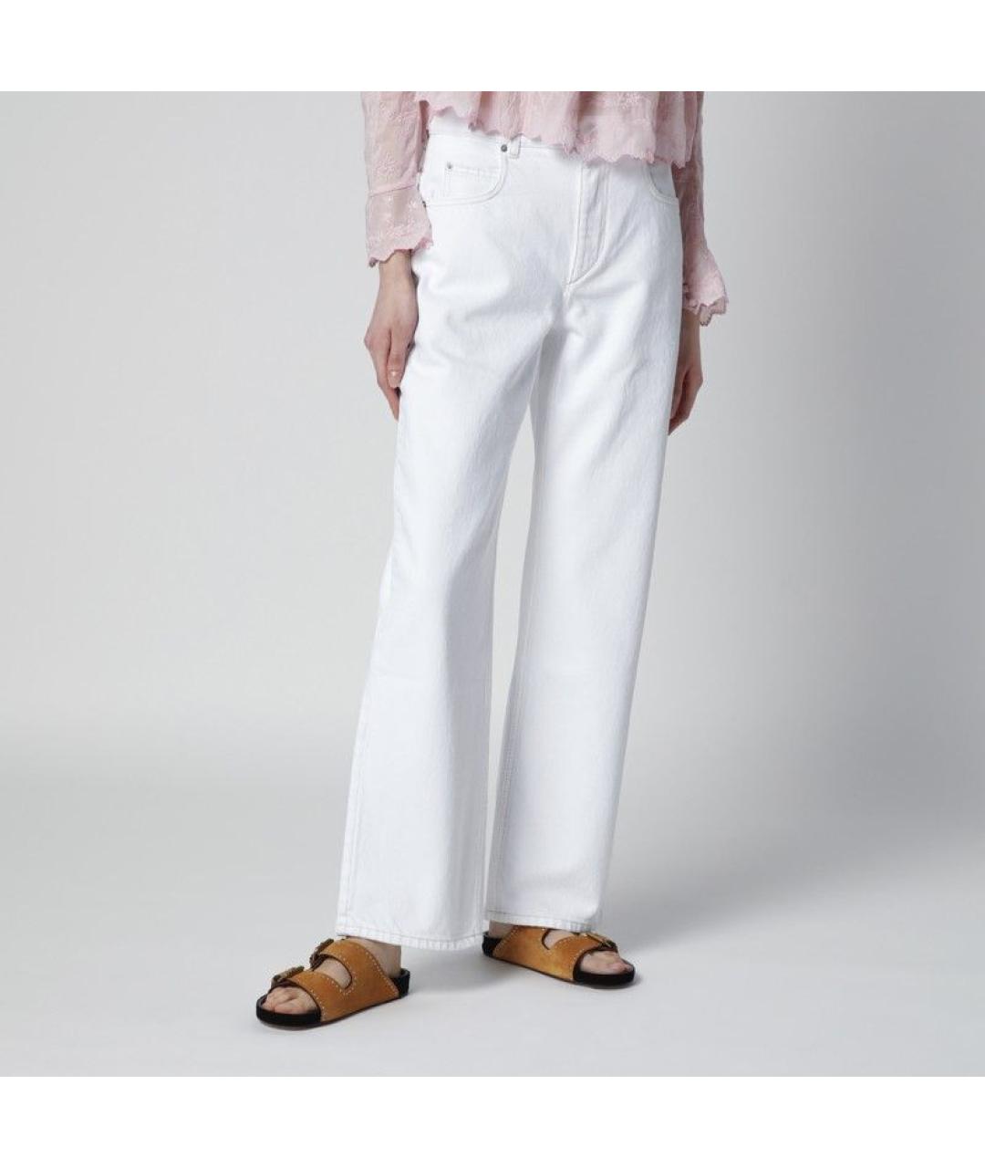 ISABEL MARANT Бежевые хлопковые прямые брюки, фото 3