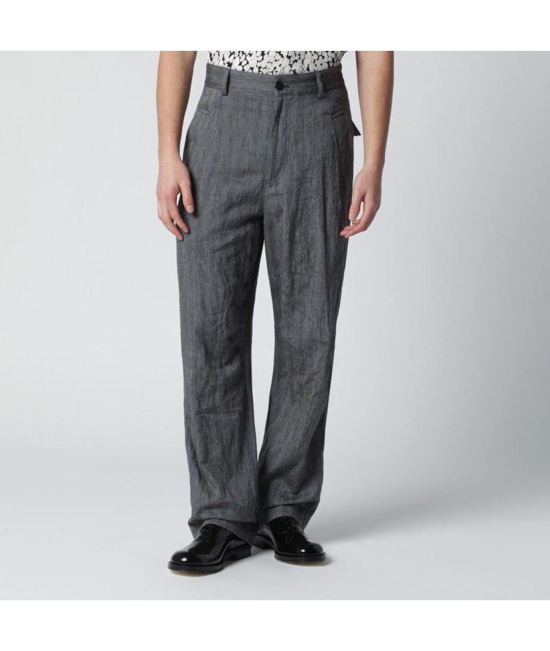 DRIES VAN NOTEN Черные хлопковые повседневные брюки, фото 3