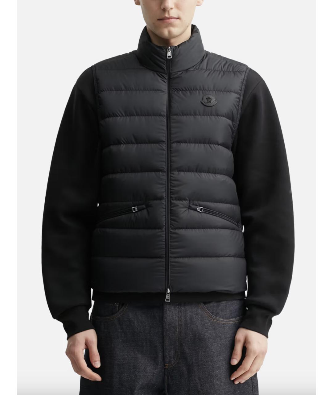 MONCLER Черный полиамидовый жилет, фото 3
