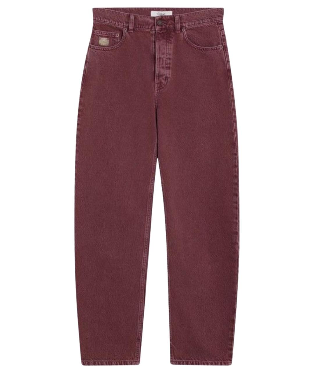 CHLOE Розовые хлопковые прямые джинсы, фото 1