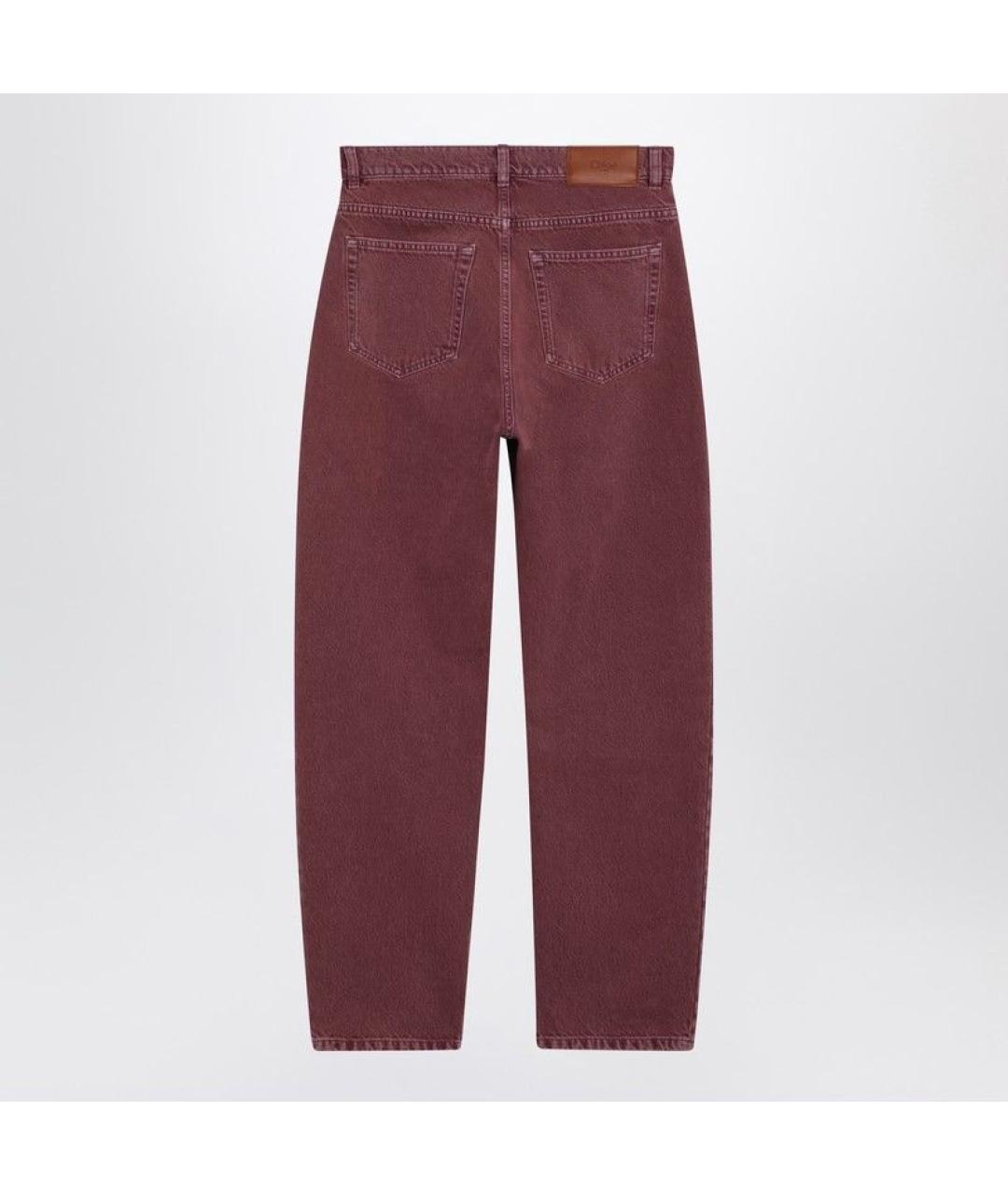 CHLOE Розовые хлопковые прямые джинсы, фото 2
