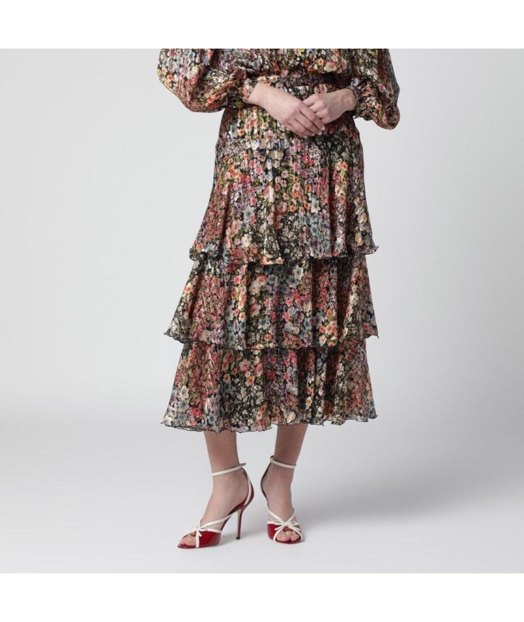 VALENTINO Мульти шелковая юбка макси, фото 2