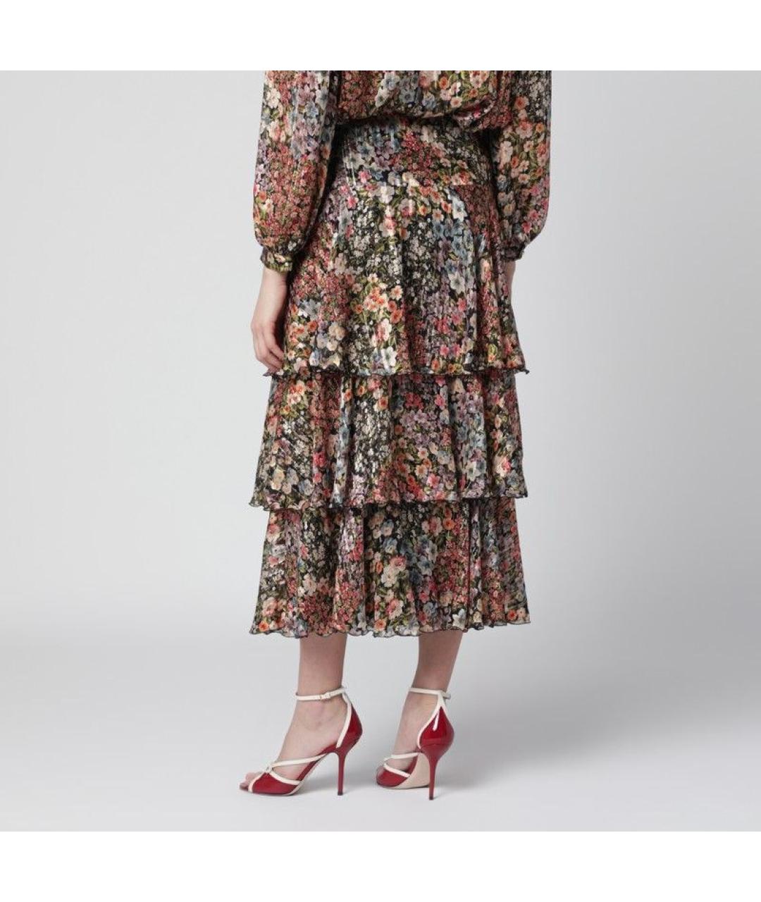 VALENTINO Мульти шелковая юбка макси, фото 3
