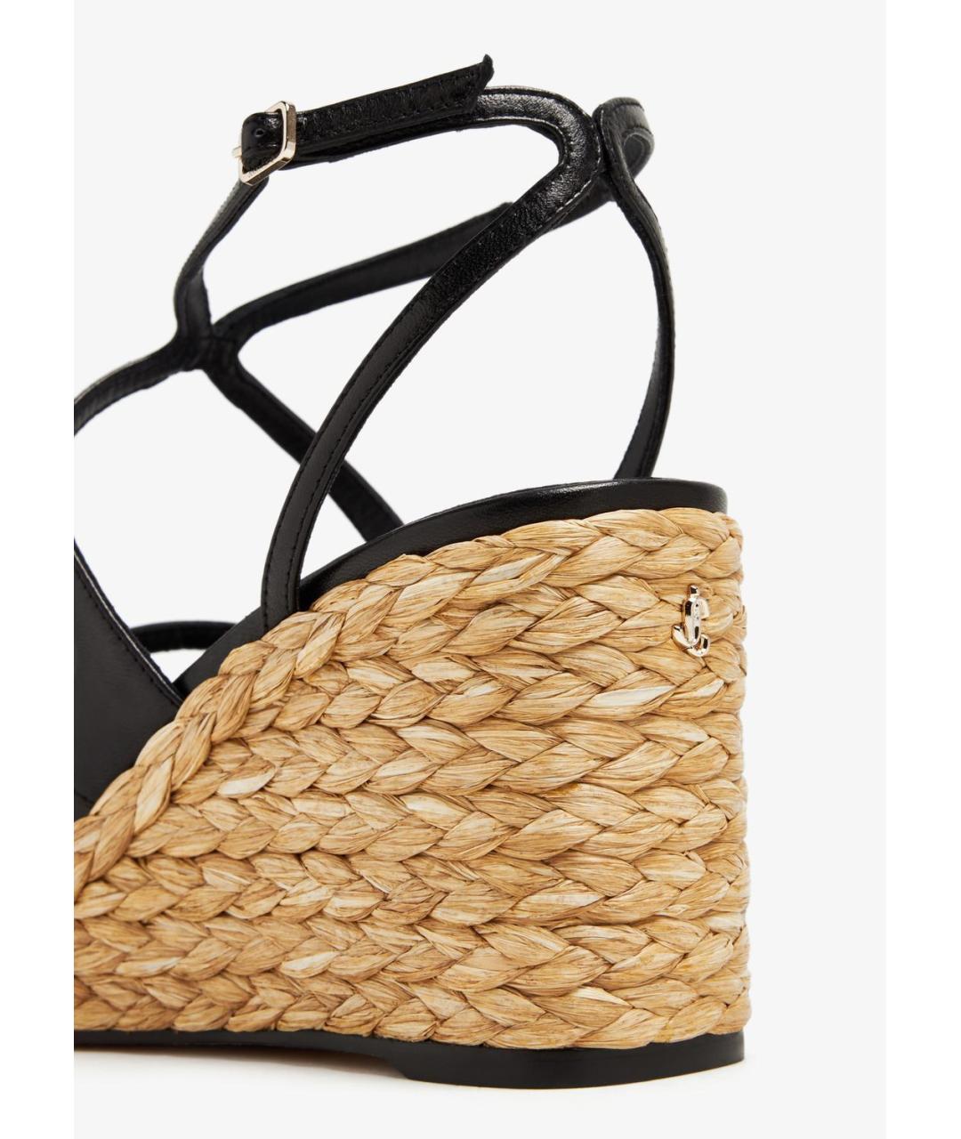 JIMMY CHOO Черные кожаные босоножки, фото 2