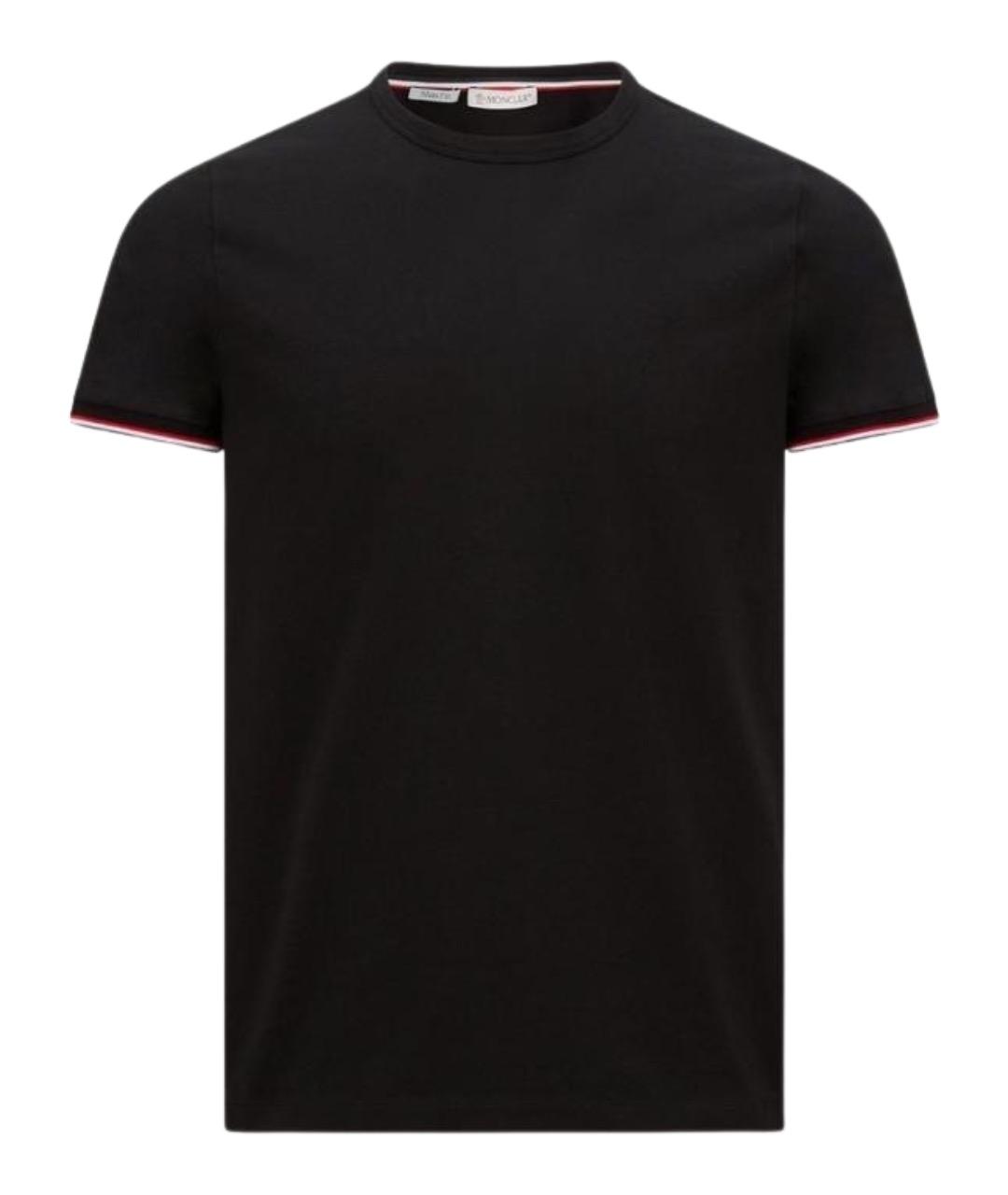 MONCLER Черная хлопковая футболка, фото 1