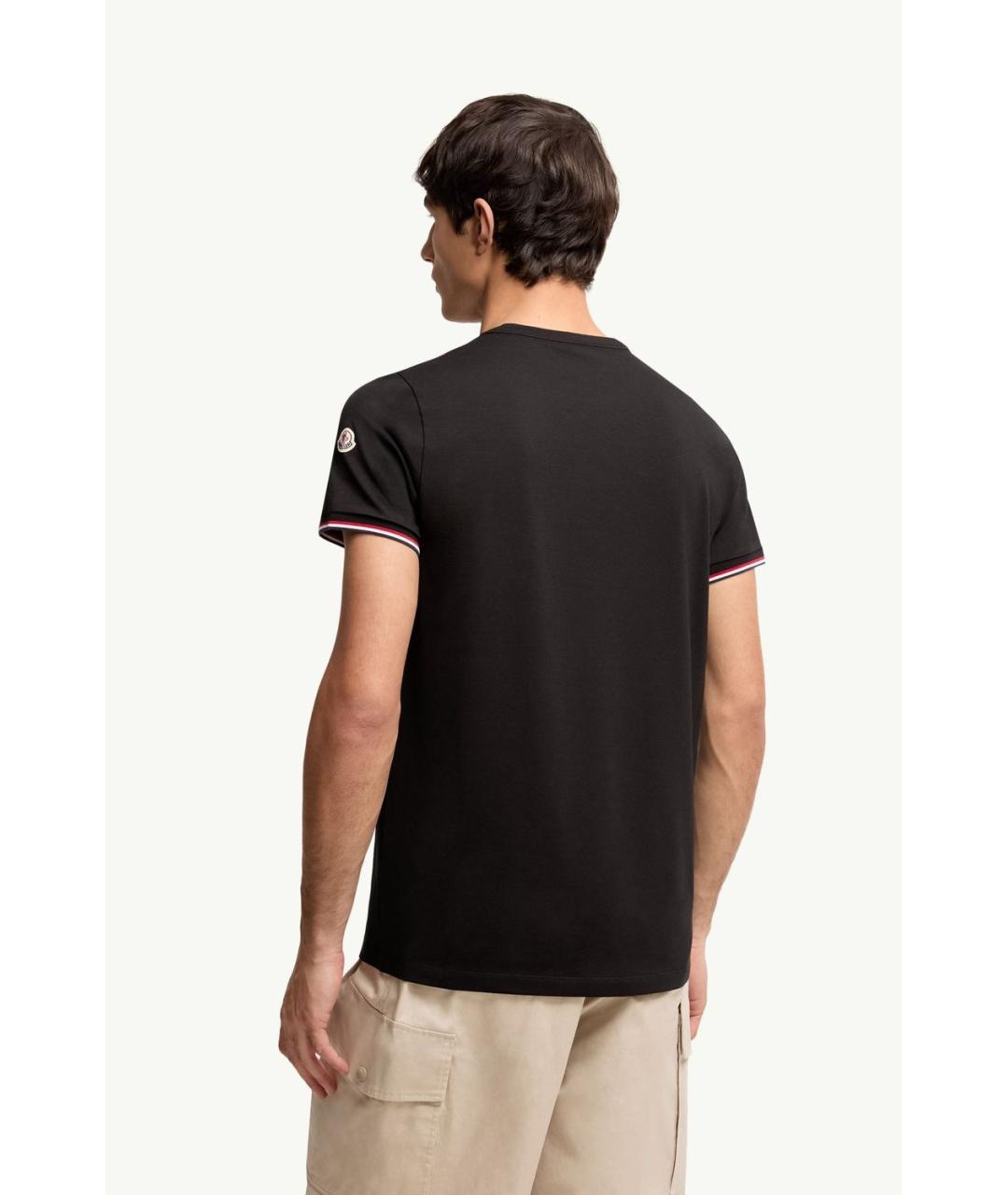 MONCLER Черная хлопковая футболка, фото 3