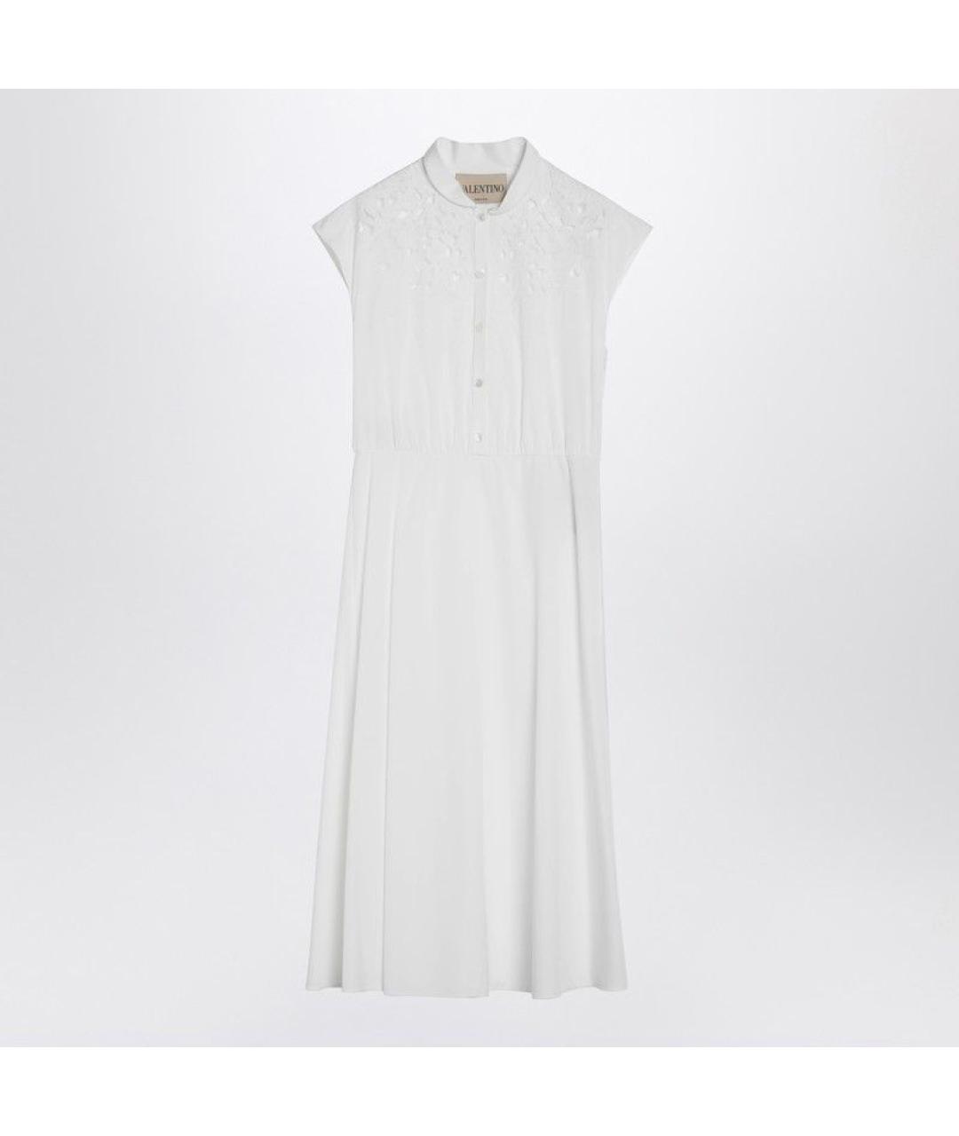 VALENTINO Белое хлопковое повседневное платье, фото 3