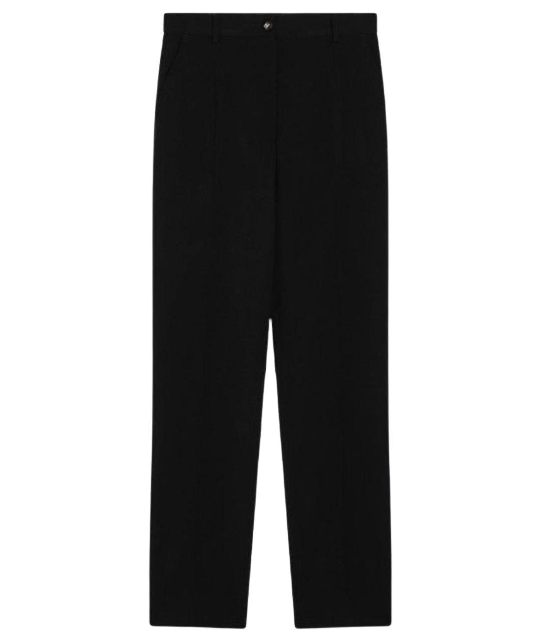 DOLCE&GABBANA Черные шерстяные прямые брюки, фото 1