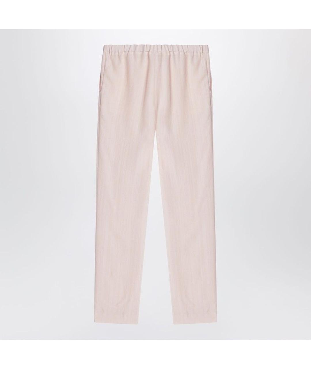 LOULOU STUDIO Розовые шерстяные прямые брюки, фото 2