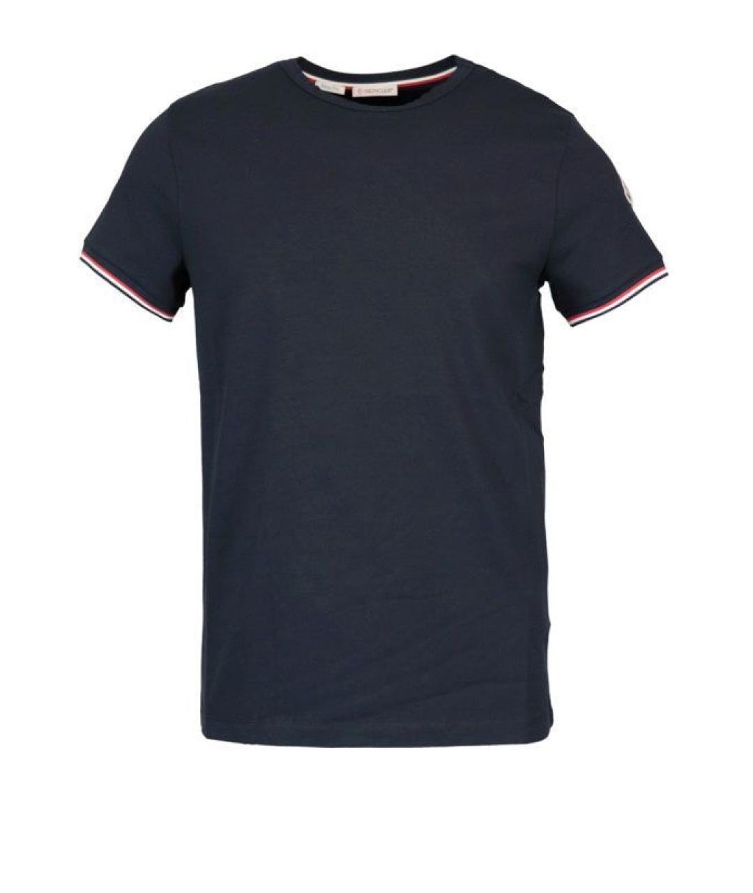 MONCLER Синяя хлопковая футболка, фото 1