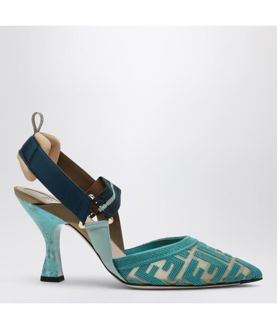 FENDI Бирюзовые туфли, фото 3