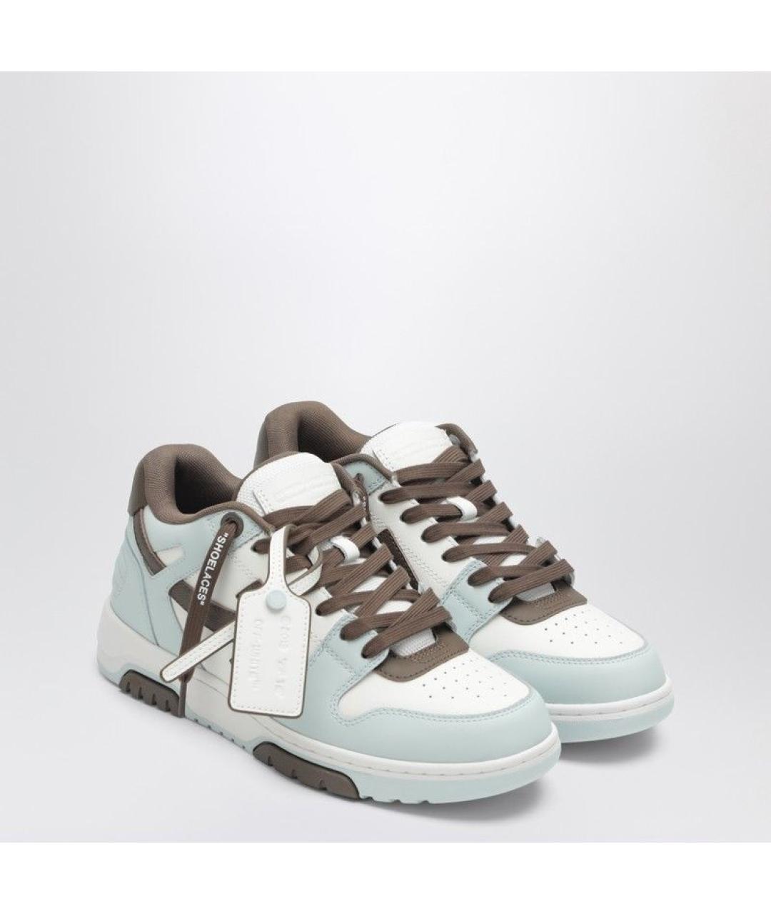 OFF-WHITE Синие кожаные кроссовки, фото 2