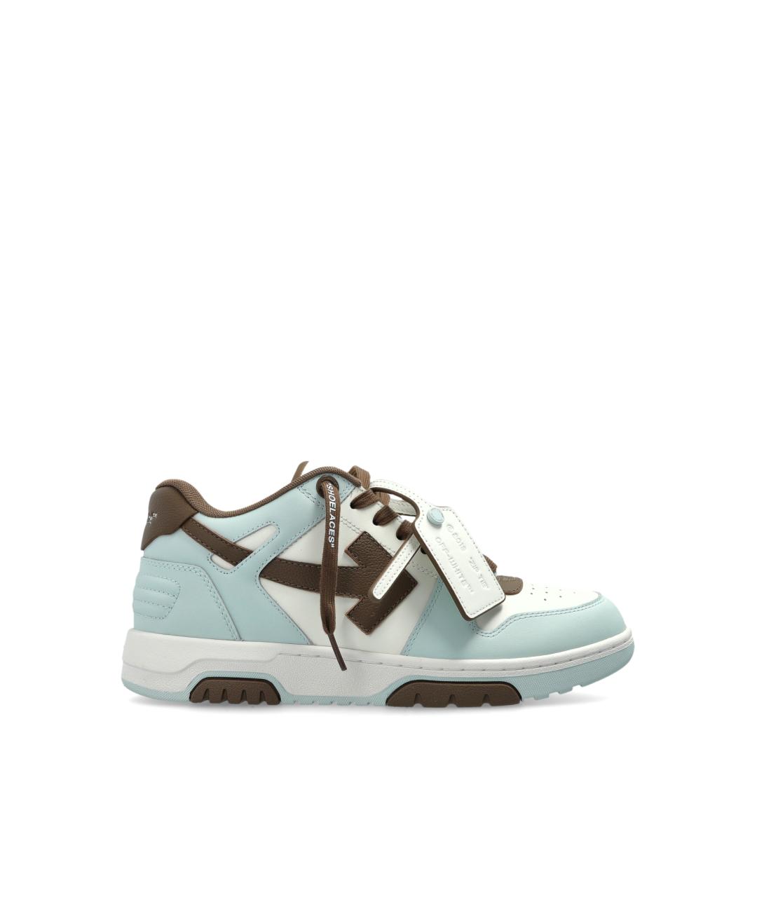 OFF-WHITE Синие кожаные кроссовки, фото 1