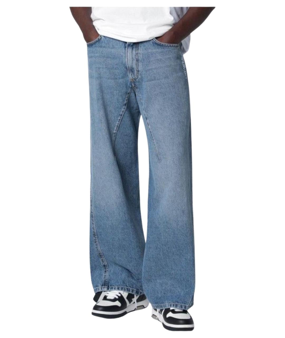 OFF-WHITE Голубые хлопковые прямые джинсы, фото 1