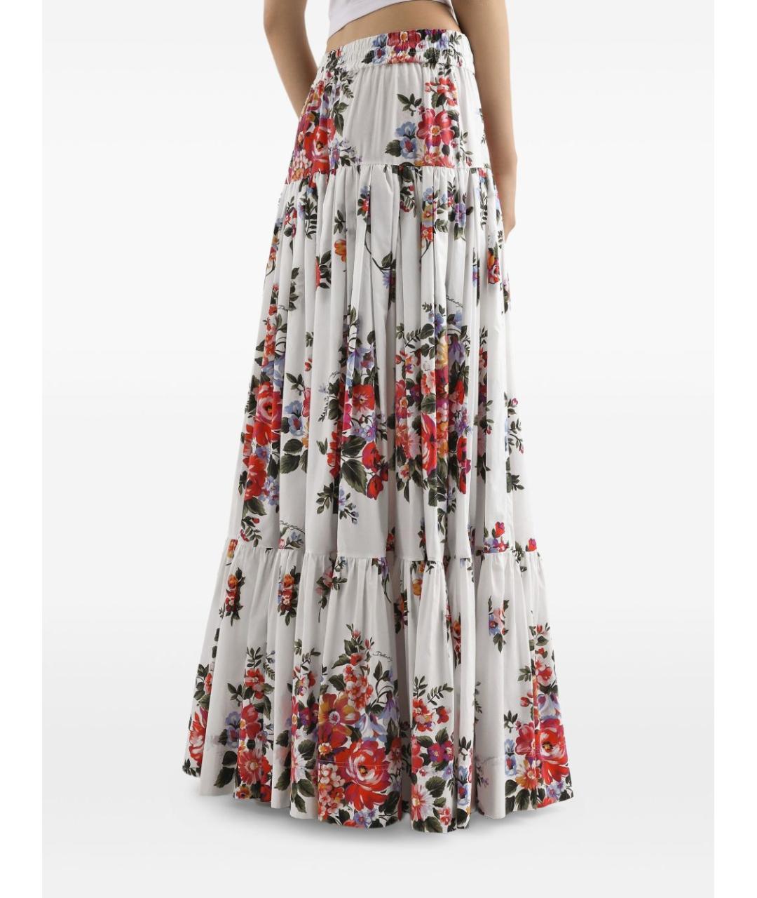 DOLCE&GABBANA Мульти хлопковая юбка макси, фото 5
