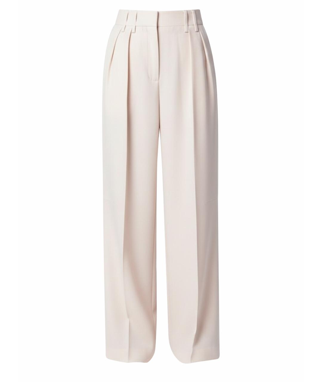 JIL SANDER Белые шерстяные прямые брюки, фото 1