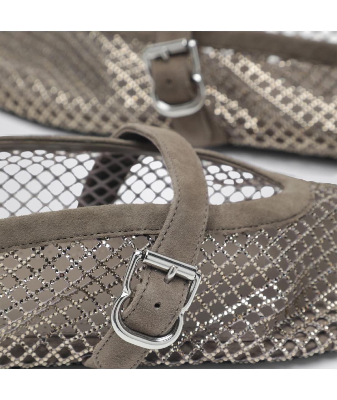 ALAIA Серые текстильные балетки, фото 5