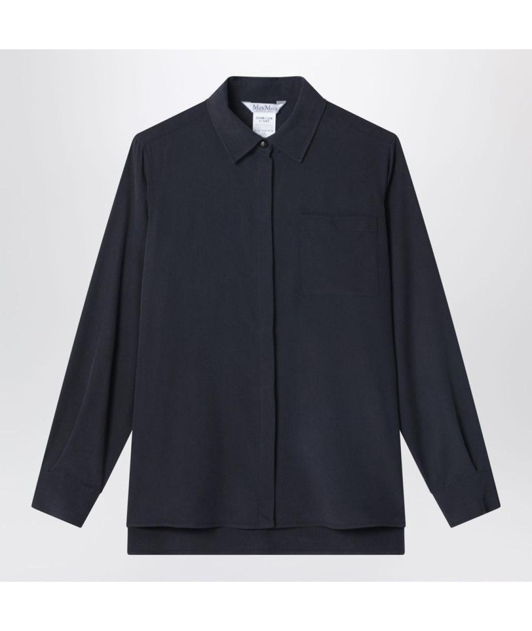 MAX MARA Синяя шелковая рубашка, фото 3