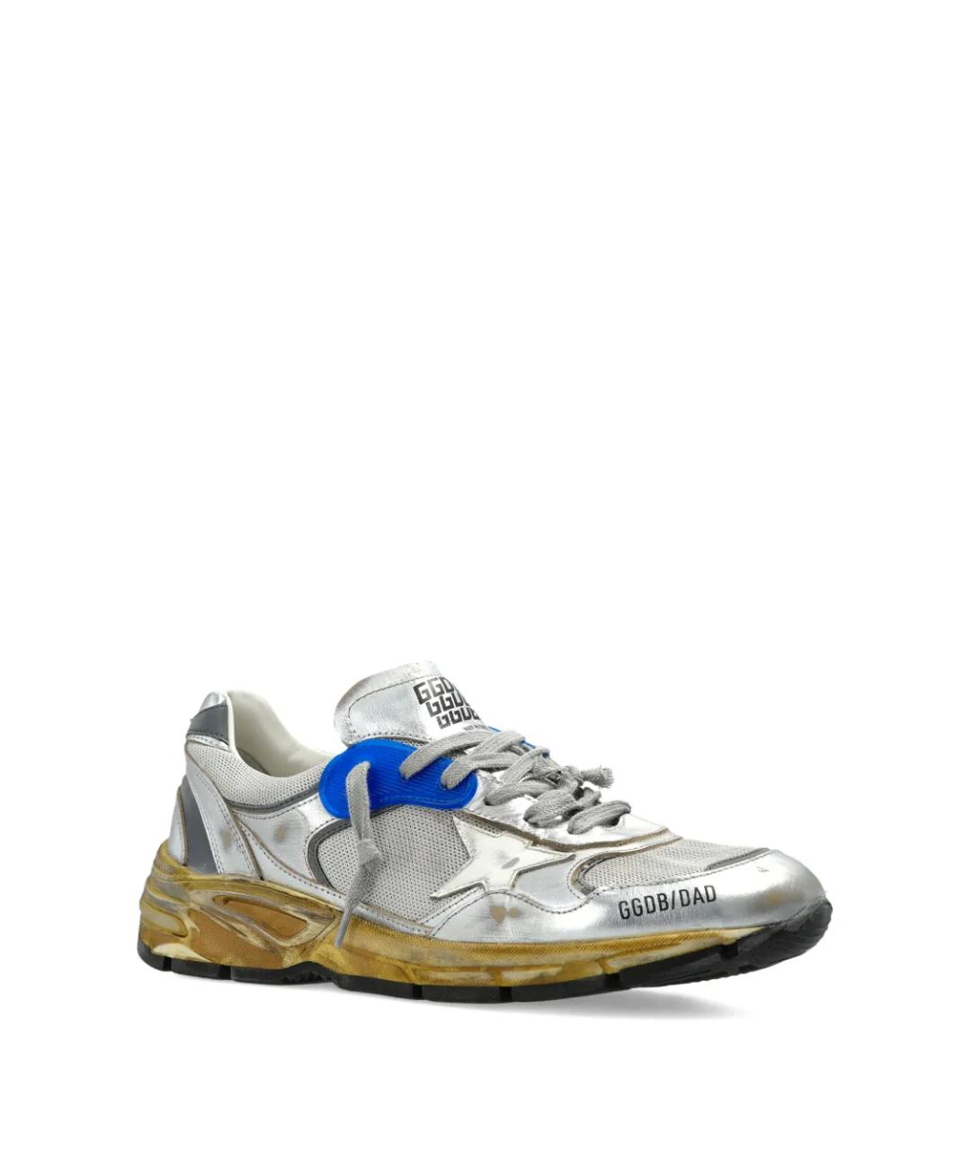 GOLDEN GOOSE DELUXE BRAND Серебряные кожаные низкие кроссовки / кеды, фото 2