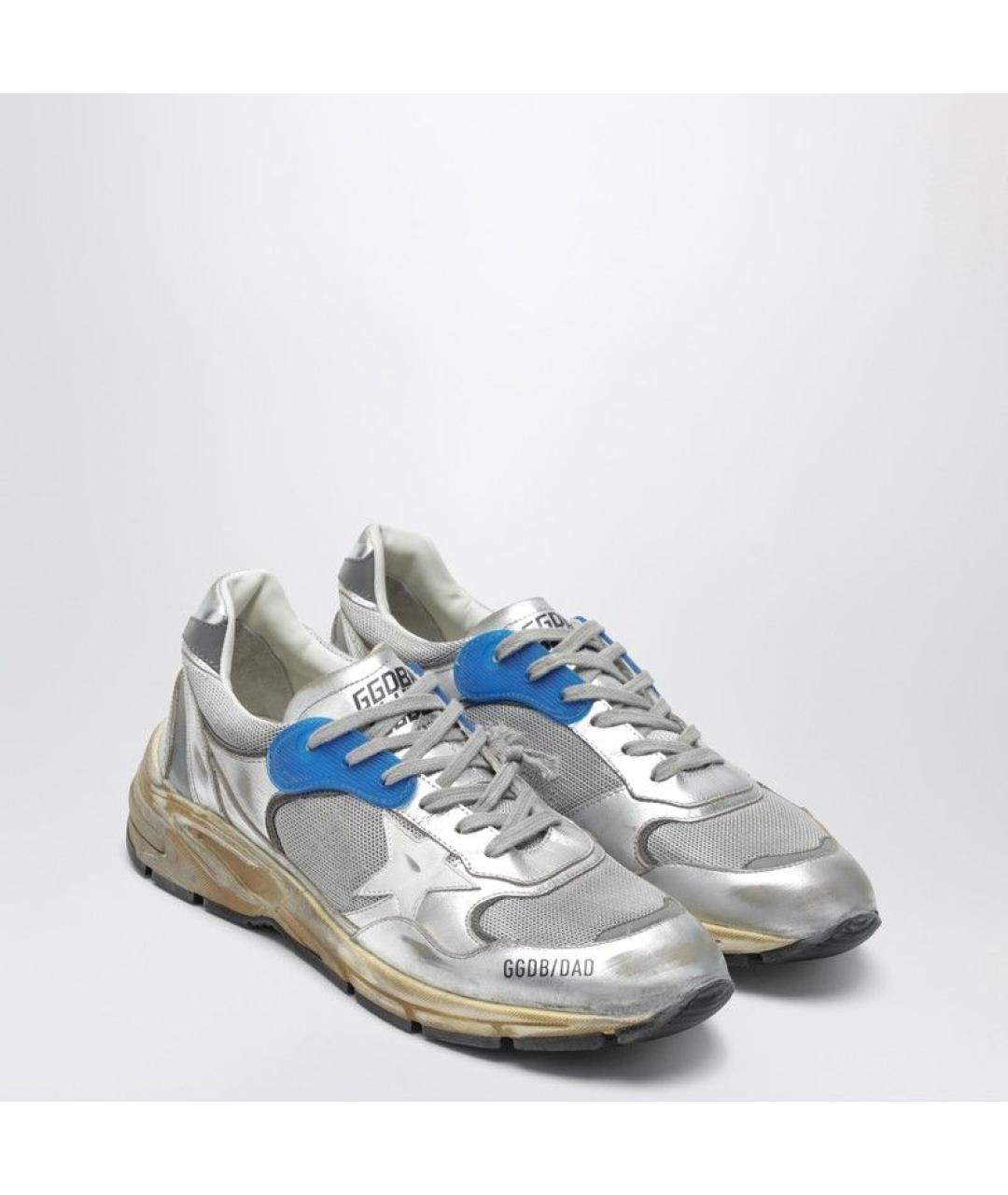 GOLDEN GOOSE DELUXE BRAND Серебряные кожаные низкие кроссовки / кеды, фото 3