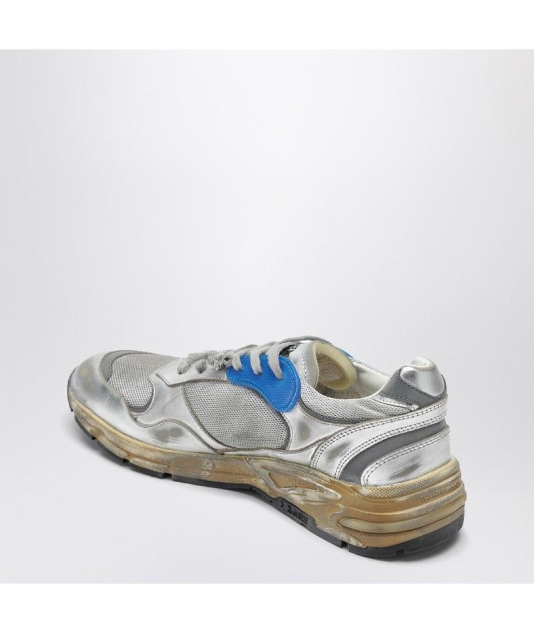 GOLDEN GOOSE DELUXE BRAND Серебряные кожаные низкие кроссовки / кеды, фото 4