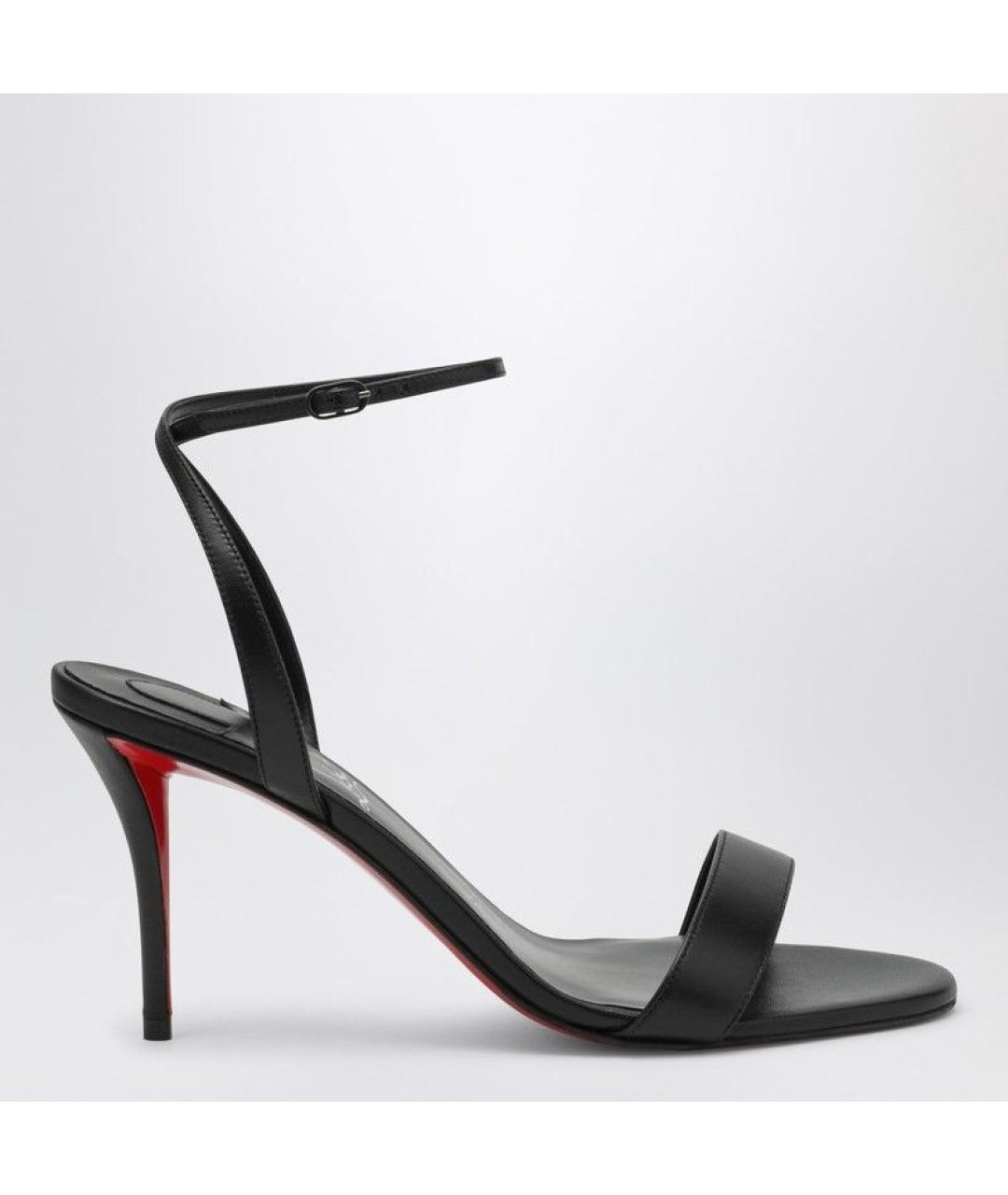 CHRISTIAN LOUBOUTIN Черные кожаные босоножки, фото 3