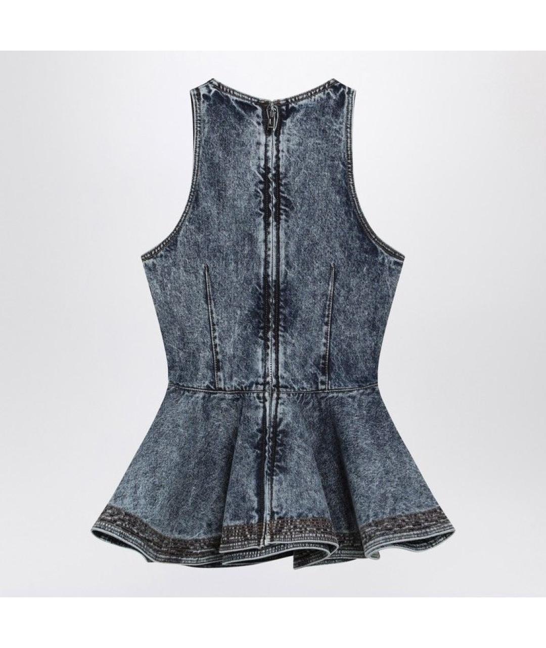 ALAIA Синяя хлопковая майка, фото 2