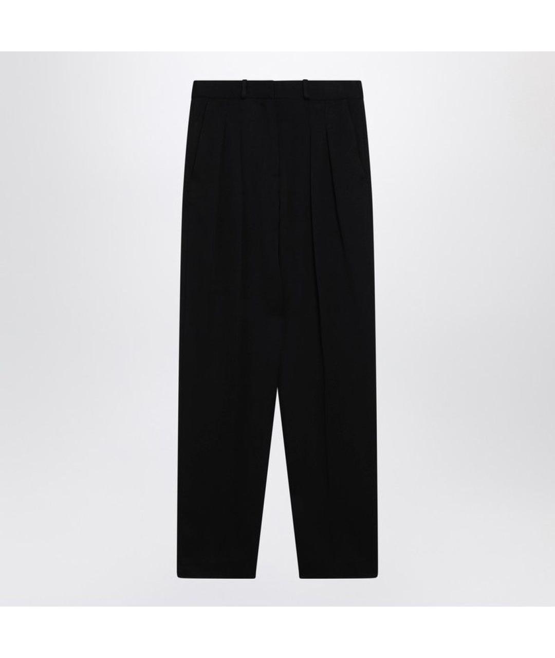 LOULOU STUDIO Черные шерстяные прямые брюки, фото 3