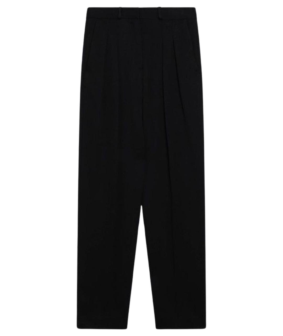 LOULOU STUDIO Черные шерстяные прямые брюки, фото 1