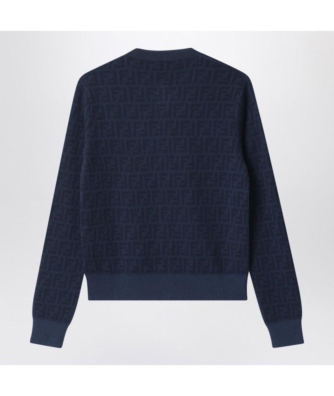 FENDI Синий шерстяной кардиган, фото 2