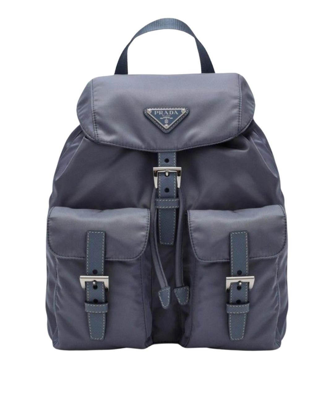 PRADA Голубой синтетический рюкзак, фото 1