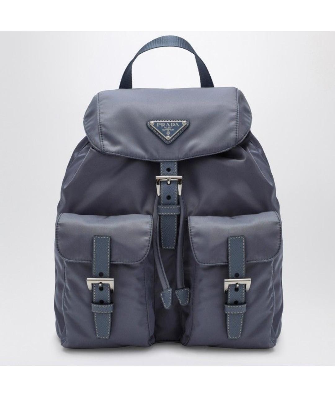 PRADA Голубой синтетический рюкзак, фото 3
