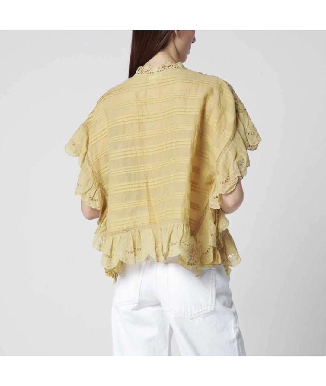 ISABEL MARANT Желтая хлопковая футболка, фото 3
