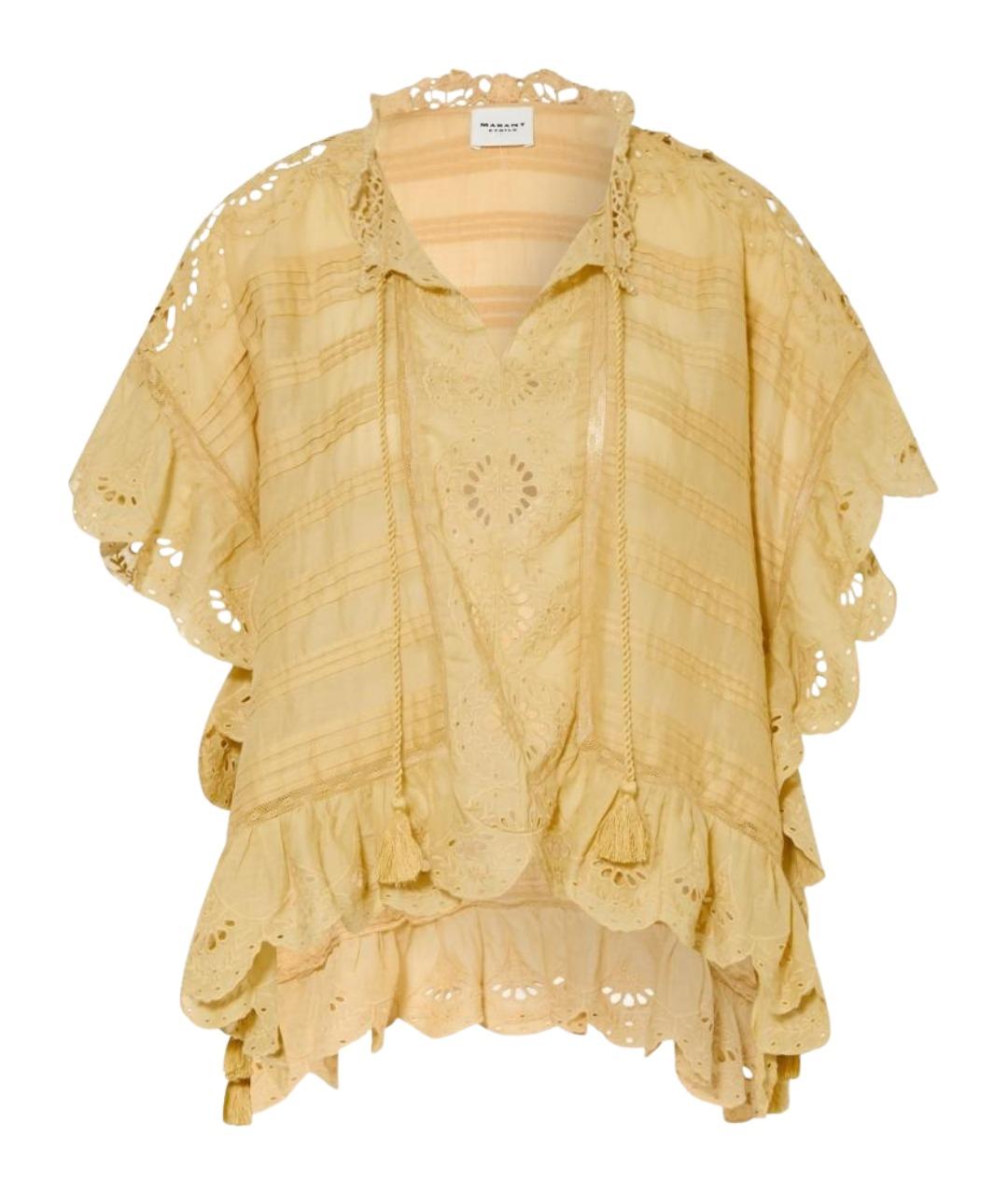 ISABEL MARANT Желтая хлопковая футболка, фото 1