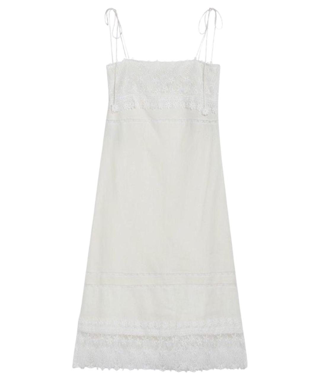 VALENTINO Белое льняное повседневное платье, фото 1