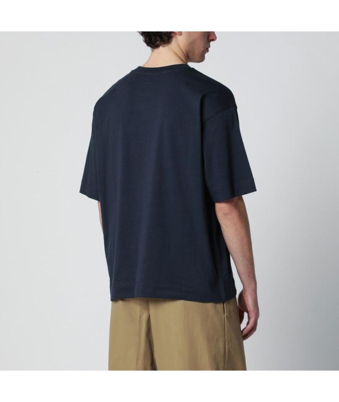 DRIES VAN NOTEN Синяя хлопковая футболка, фото 2