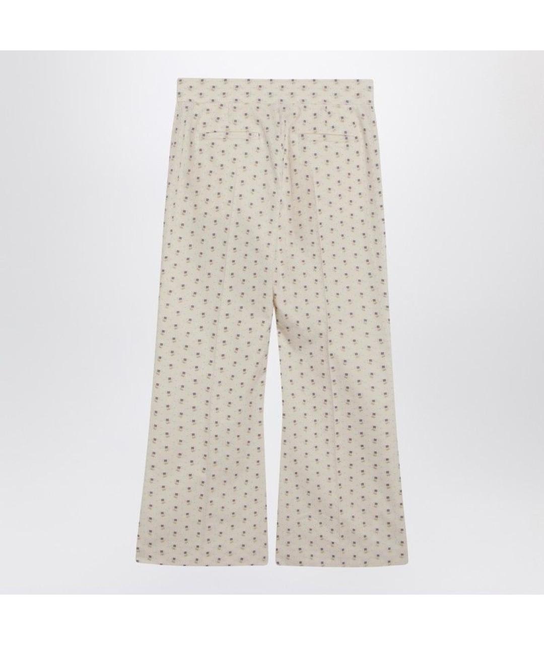 VALENTINO Бежевые хлопковые прямые брюки, фото 2