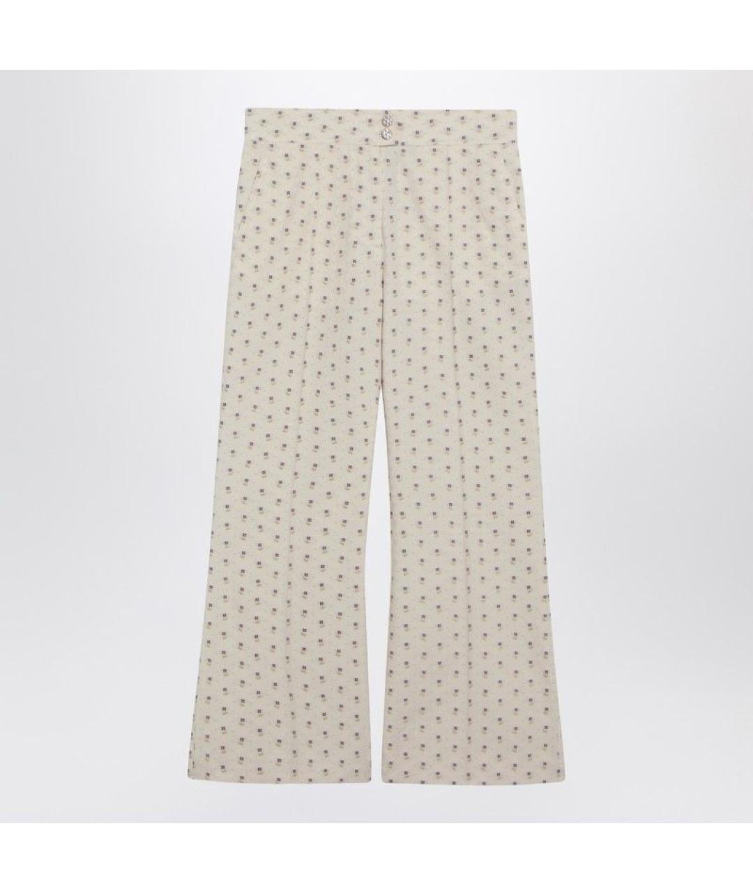 VALENTINO Бежевые хлопковые прямые брюки, фото 3