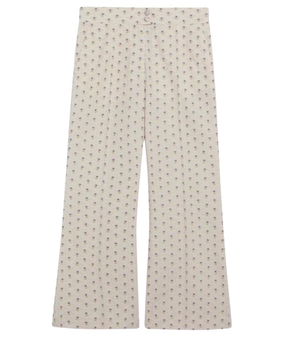 VALENTINO Бежевые хлопковые прямые брюки, фото 1