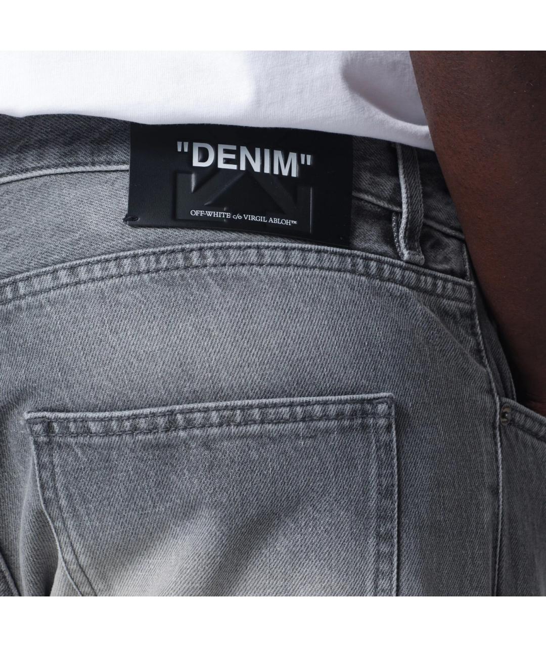 OFF-WHITE Серые хлопковые прямые джинсы, фото 3