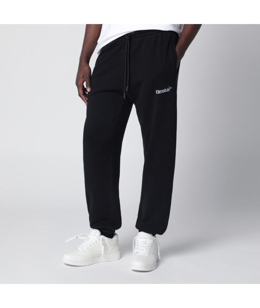 OFF-WHITE Черные хлопковые повседневные брюки, фото 3