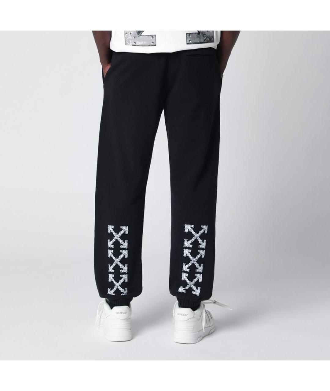 OFF-WHITE Черные хлопковые повседневные брюки, фото 2