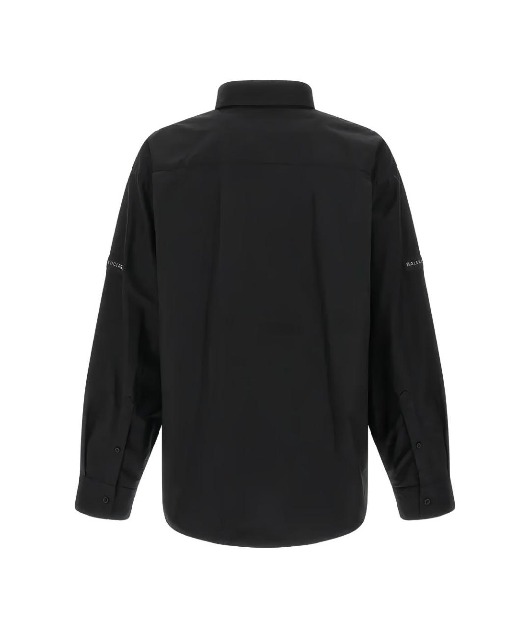 BALENCIAGA Черная хлопковая кэжуал рубашка, фото 3