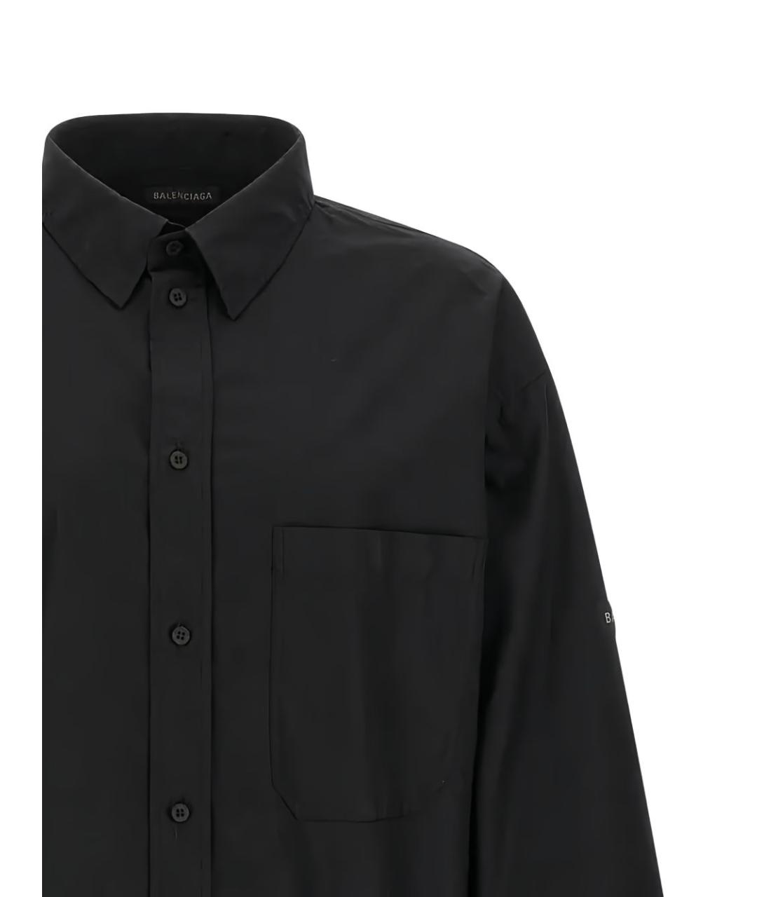 BALENCIAGA Черная хлопковая кэжуал рубашка, фото 2