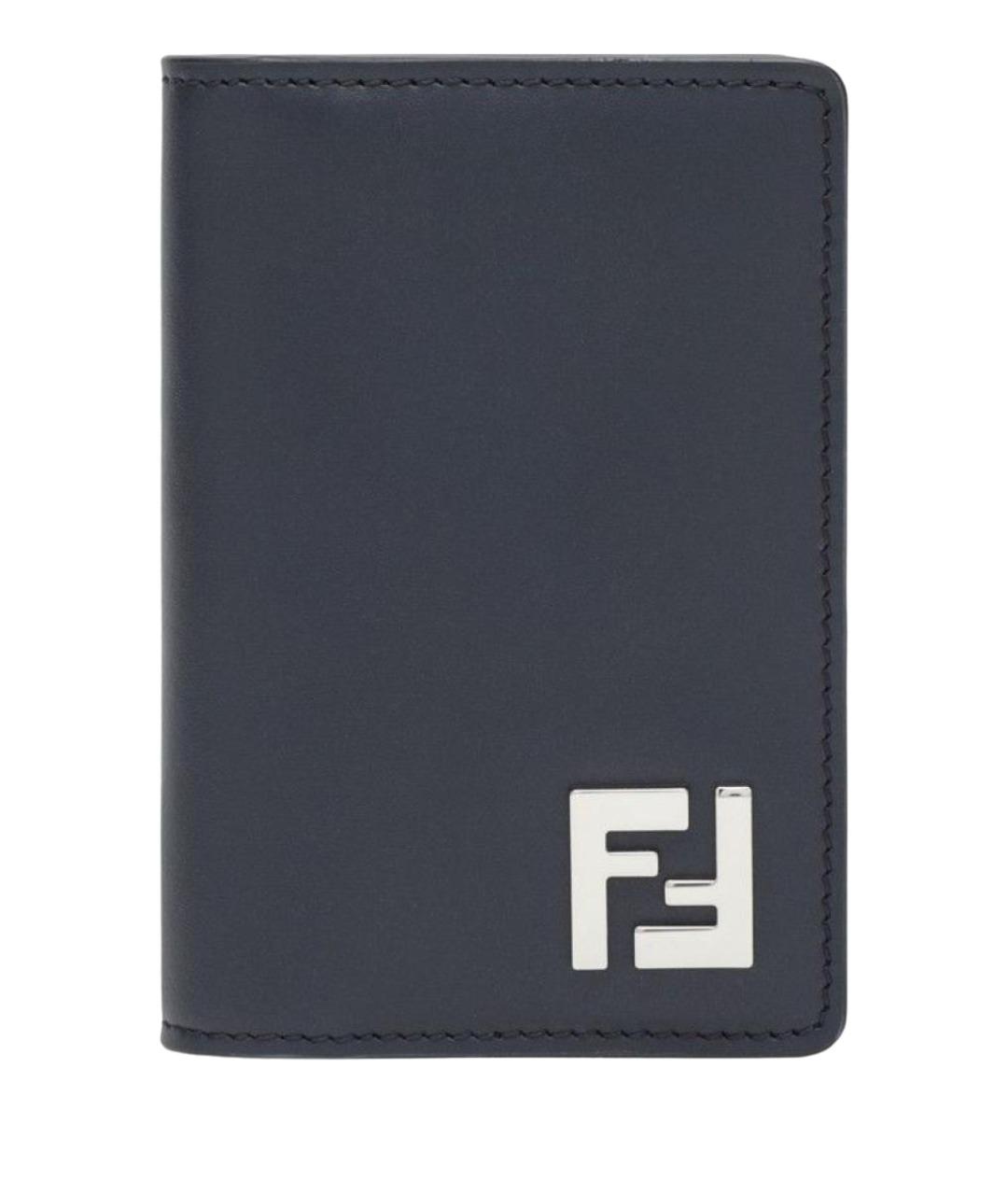 FENDI Темно-синий кожаный кардхолдер, фото 1